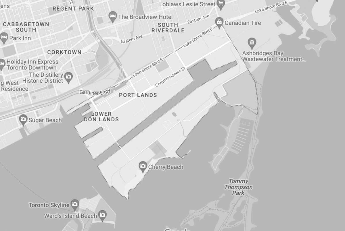 Map of Port Lands Toronto