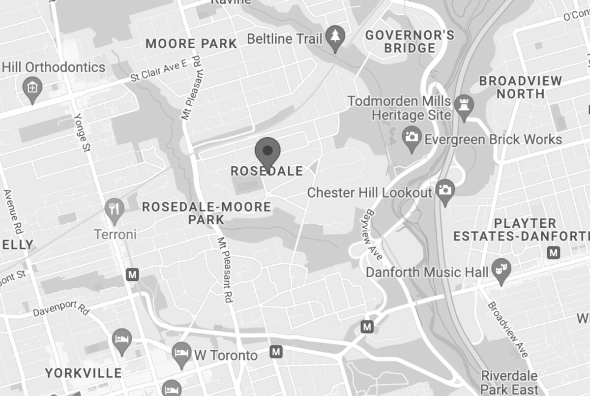 Map of Rosedale Toronto
